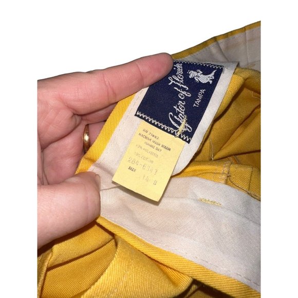 Vintage Gator Of Florida Womens Pleated Front Shorts Sz 14 Yellow - Picture 7 of 7